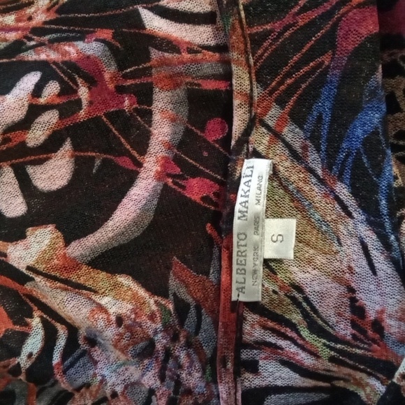 Alberto Makali Watercolor Artistic Boho Oversized  Colorful Womens Blouse Small - Picture 4 of 9